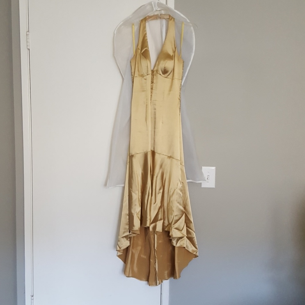 Vintage Georgiou Gold Hi Low Dress